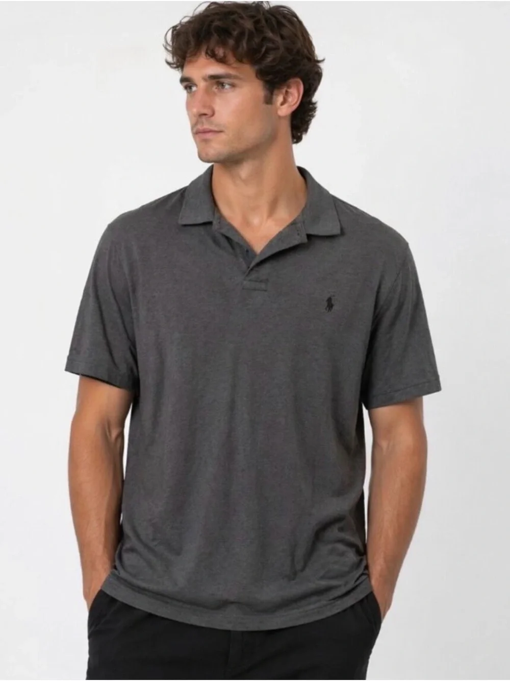 Polo Ralph Lauren Dark Charcoal Heather Gray Short Sleeve Polo X